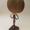 Objets EGO IMAGO | Egyptomanie Miroir En Bronze " Une Jeune Femme Soutenant Une Ombelle De Papyrus