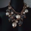 Bijoux EGO IMAGO | Ravissant Collier Breloques Vintage Lucite And Pearls Necklace