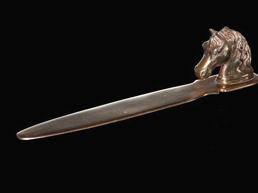 Objets EGO IMAGO | Chic Coupe Papier En Bronze " Tete De Cheval "Horse Letter Opener Style Gucci