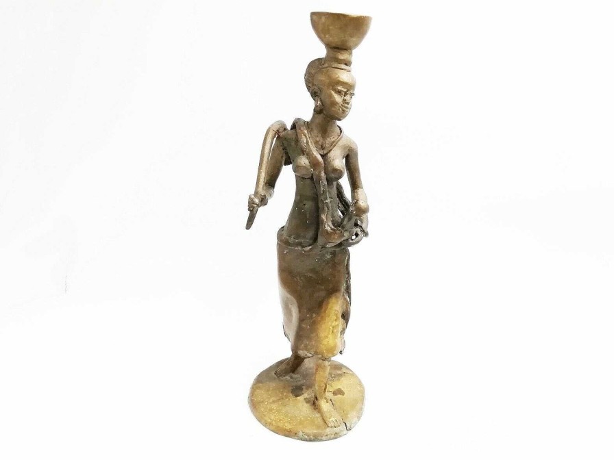 Objets EGO IMAGO | Sculpture Africaniste En Bronze Contemporain " Femme L'Enfant " Sign E Gm