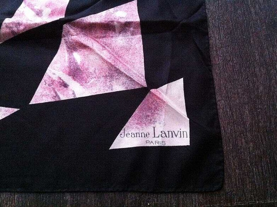 Mode EGO IMAGO | Magnifique Foulard 100 % Soie Sign Jeanne Lanvin Paris D Cor Op'Art