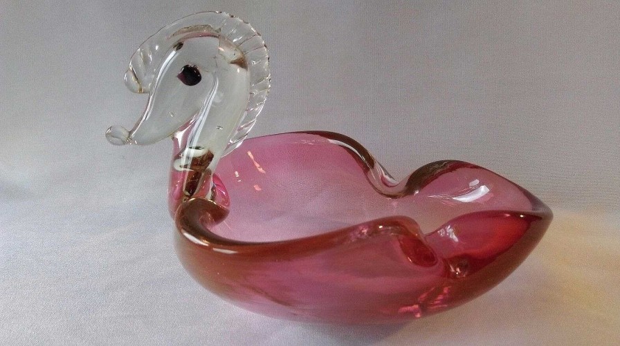 Objets EGO IMAGO | Chic Vide Poche Cendrier Murano Italy, 1970S " Couleur Fuchsia