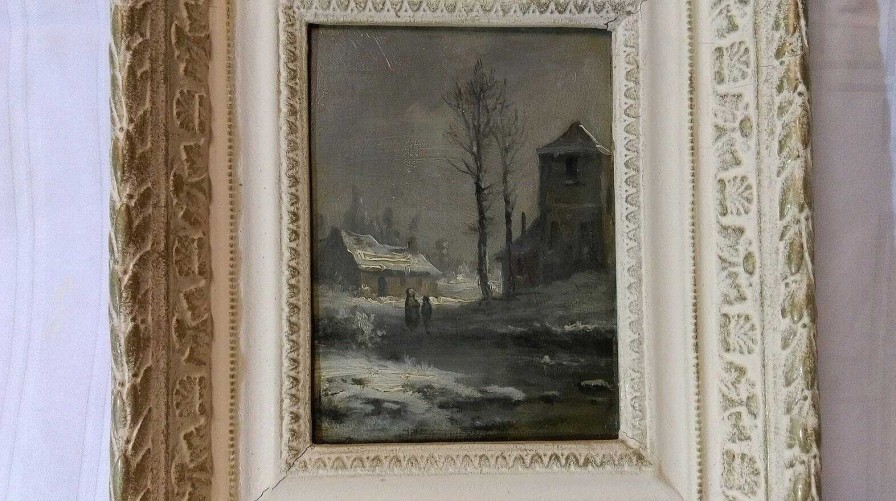 Tableaux EGO IMAGO | Ecole Fran Aise De La Fin Du Xixe Si Cle Paysage De Neige Huile Sur Panneau N° 2