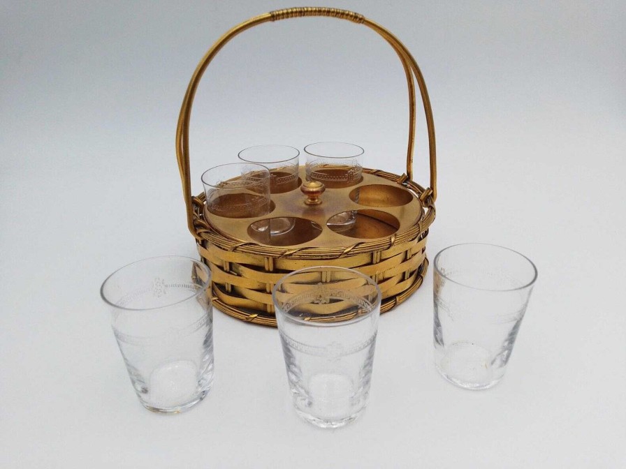 Objets EGO IMAGO | Maison Christofle, Cabaret Liqueur En M Tal Dor Et Verres En Cristal