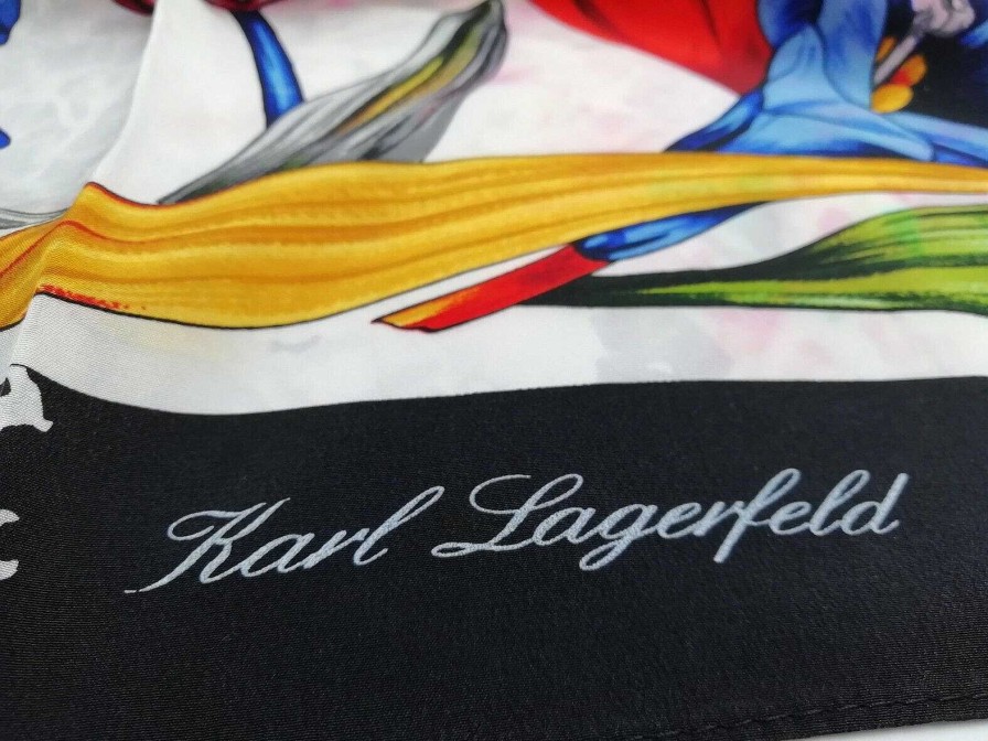 Mode EGO IMAGO | Chic Foulard Carr De Soie Sign Karl Lagerfeld Vintage