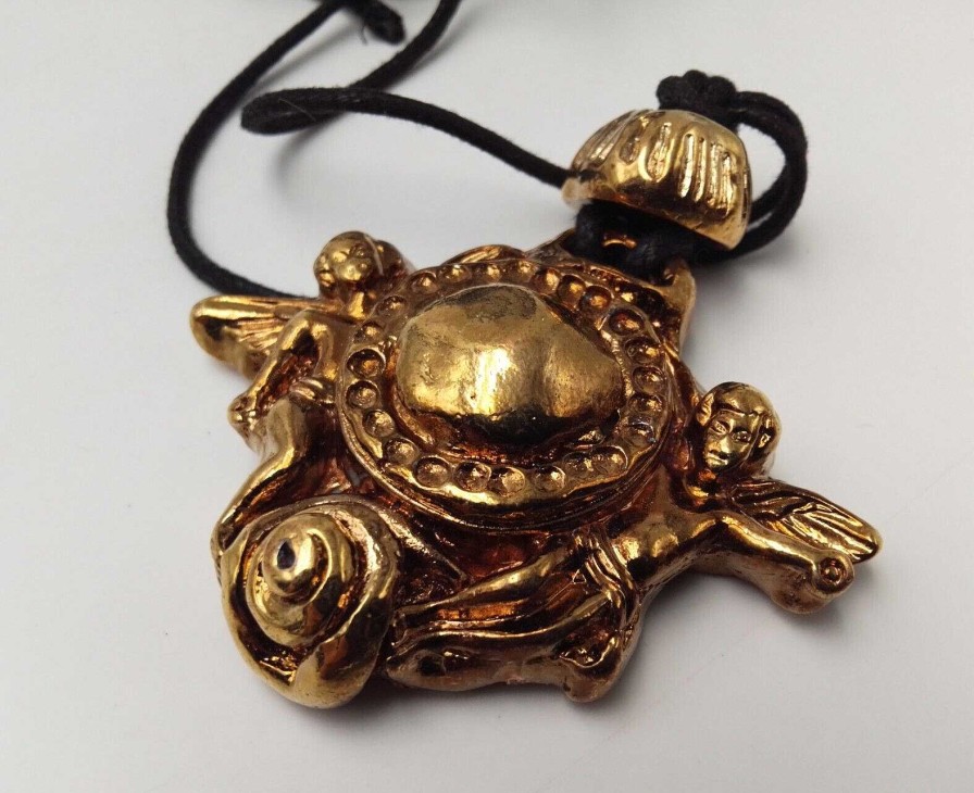 Bijoux EGO IMAGO | Ravissant Collier Pendentif " Anges " En R Sine Vintage