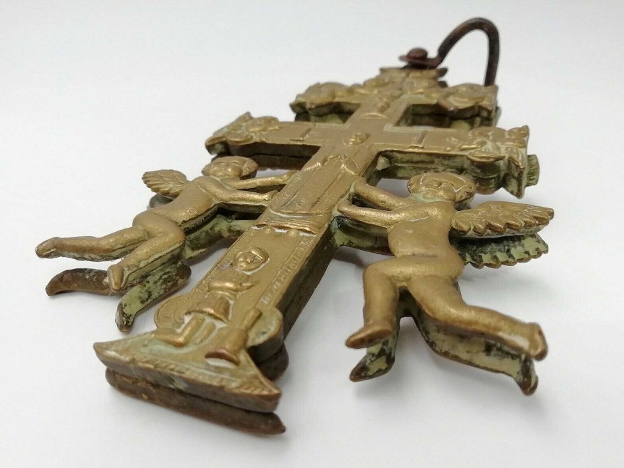 Objets EGO IMAGO | Ancien Crucifix Reliquaire De P Lerin Croix De Caravac En Bronze Poque Xixe