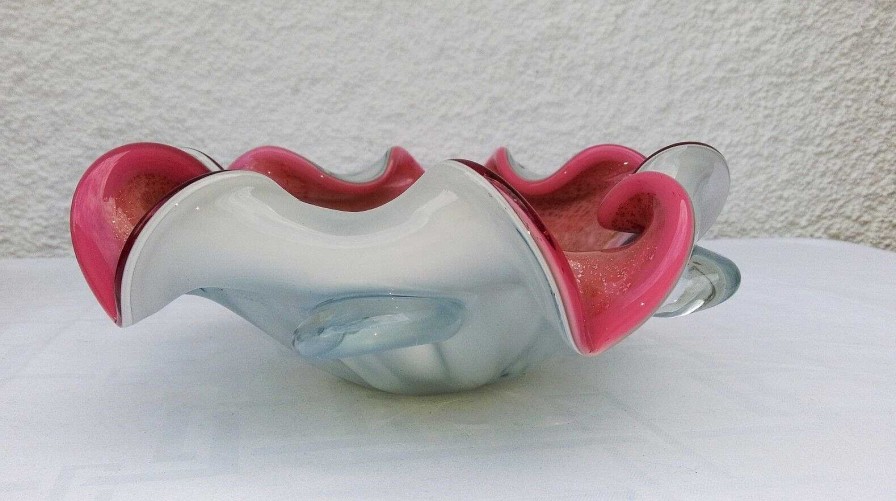 Objets EGO IMAGO | Grand Vide Poche Murano 1960'S " Fuchsia Or "