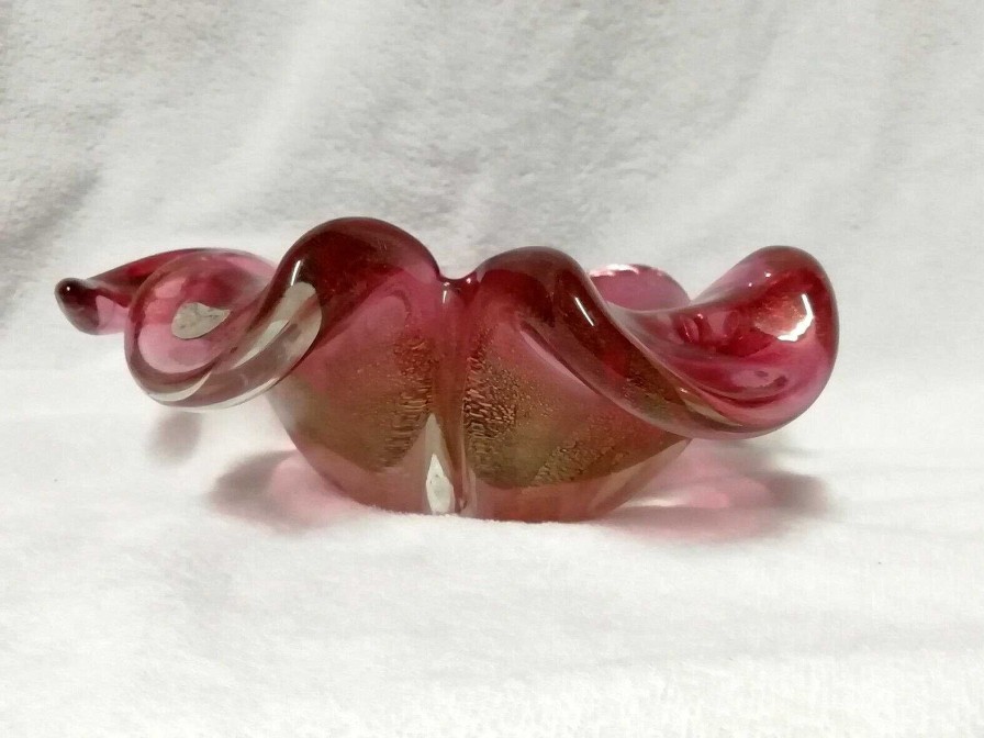 Objets EGO IMAGO | Grand Vide Poche Murano 1960'S " Fuchsia Or " Venise