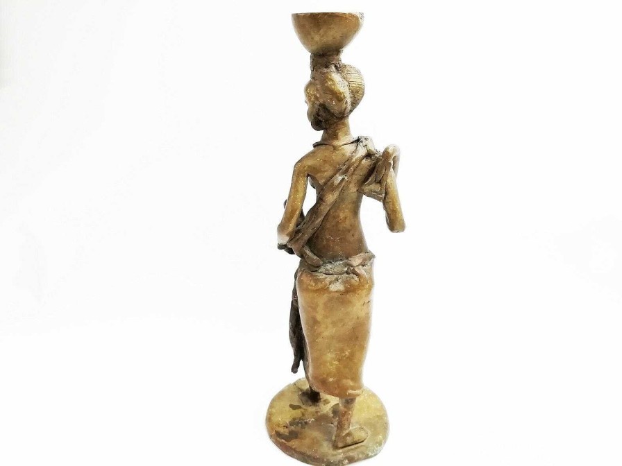 Objets EGO IMAGO | Sculpture Africaniste En Bronze Contemporain " Femme L'Enfant " Sign E Gm