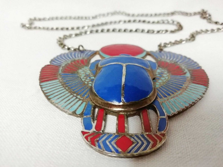 Bijoux EGO IMAGO | Ancien Collier Pendentif N O-Egyptien Tout Nkhamon Poque 1970'S