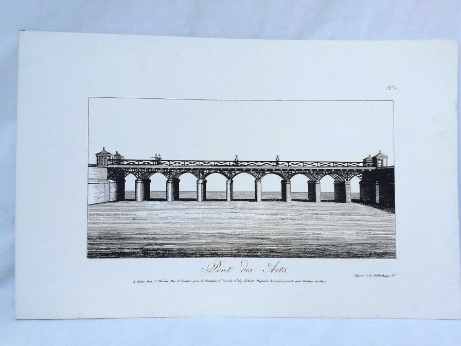 Tableaux EGO IMAGO | Ensembles De 4 Anciennes Gravures " Les Ponts Parisiens " Pont De La Cit ....)