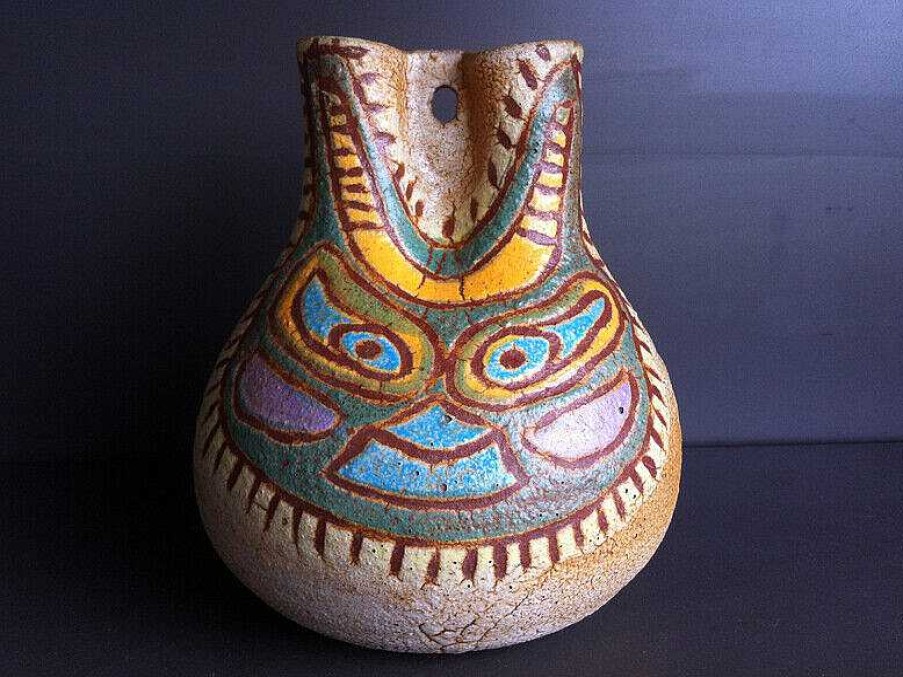 C Ramiques EGO IMAGO | Very Rare Pitcher Mid Century Modern Accolay France Art Pottery Signed Ca 1960'S